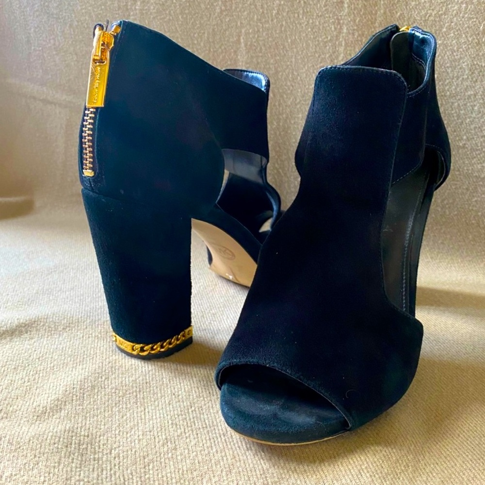 Michael Kors gold and black heels